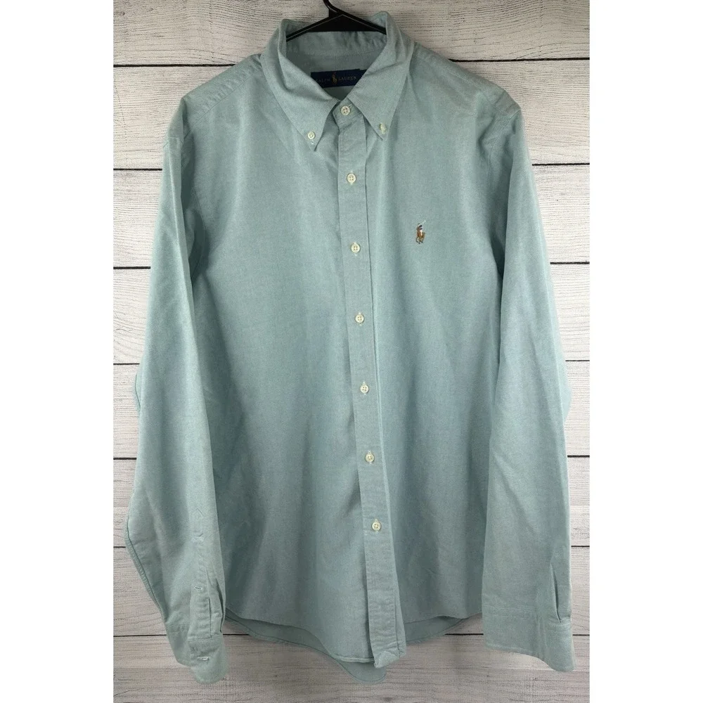 Polo Ralph Lauren Classic Fit Oxford Shirt Mens XL‎ Button Up Aegean Blue
